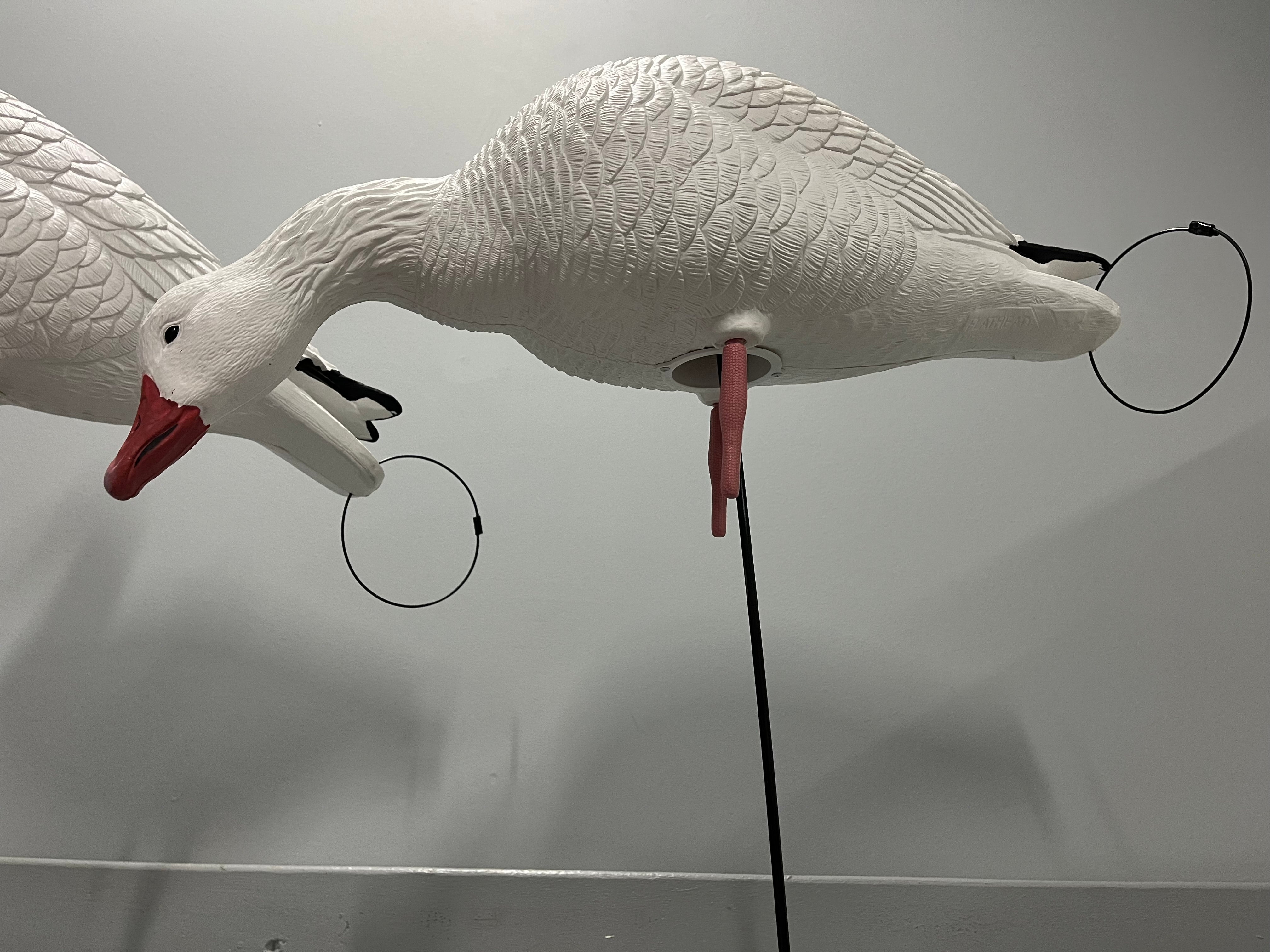 Full Body Snow Goose Decoys "PE PLASTIC" (hard body) with Square Bases - "Per 6-Pack"