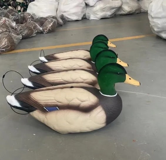 Full Body Field Mallard Duck Decoys “PE Plastic” (hard body) FLOCKED HEADS ON DRAKES