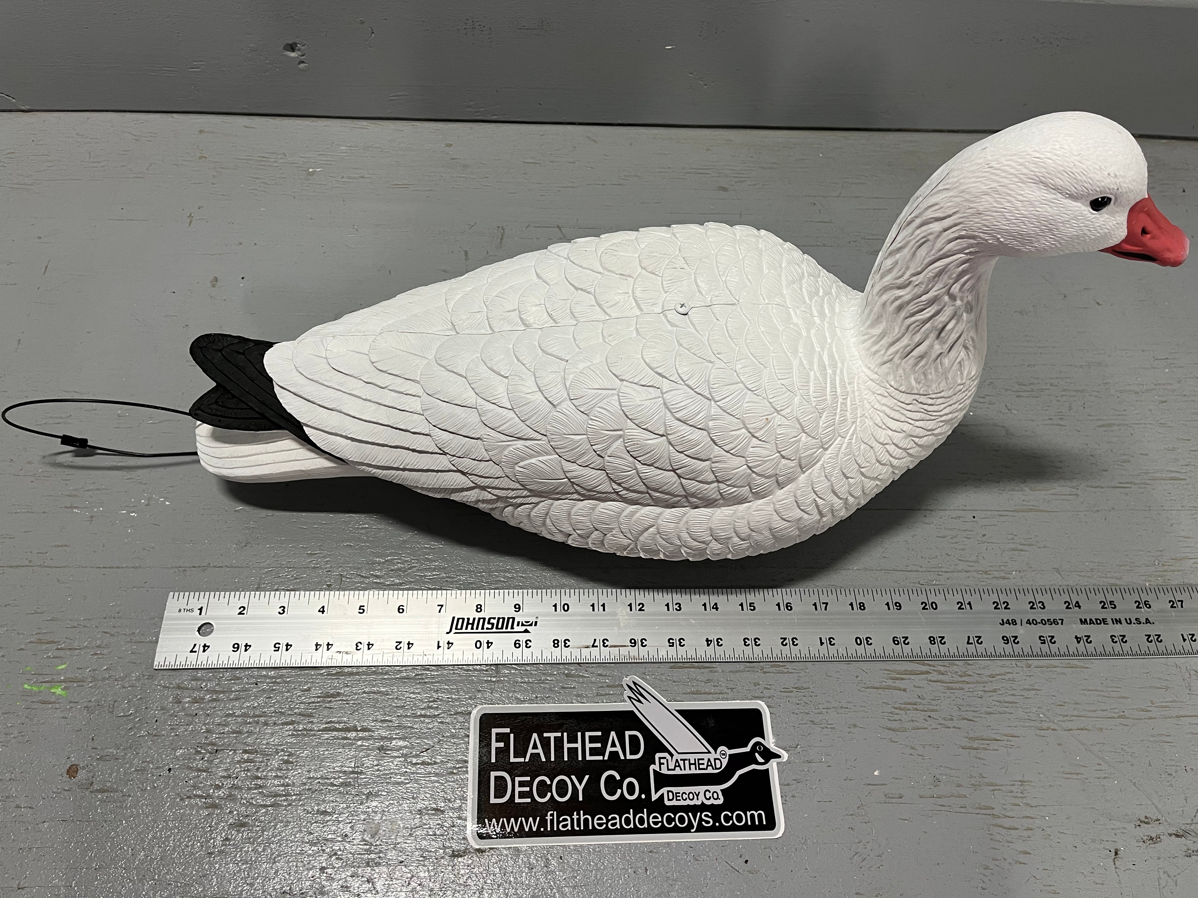 Full Body Snow Goose Decoys "PE PLASTIC" (hard body) with Square Bases - "Per 6-Pack"