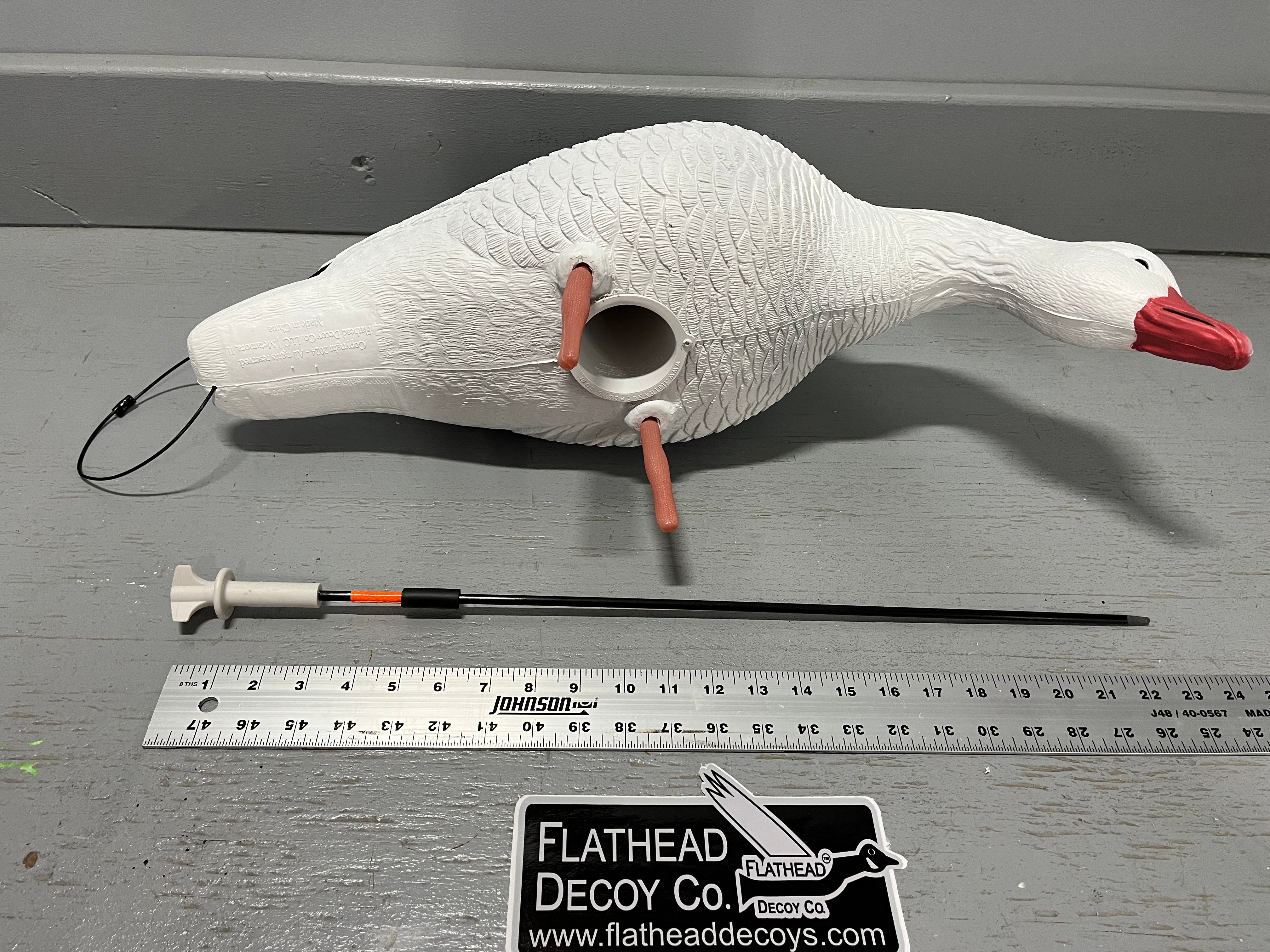 Full Body Snow Goose Decoys "PE PLASTIC" (hard body) with Square Bases - "Per 6-Pack"