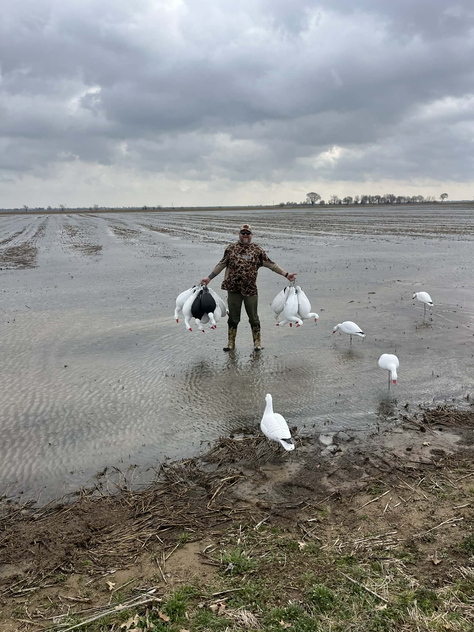 Full Body Snow Goose Decoys "PE Plastic" (hard body) with Square Bases - "Per 6-Pack"
