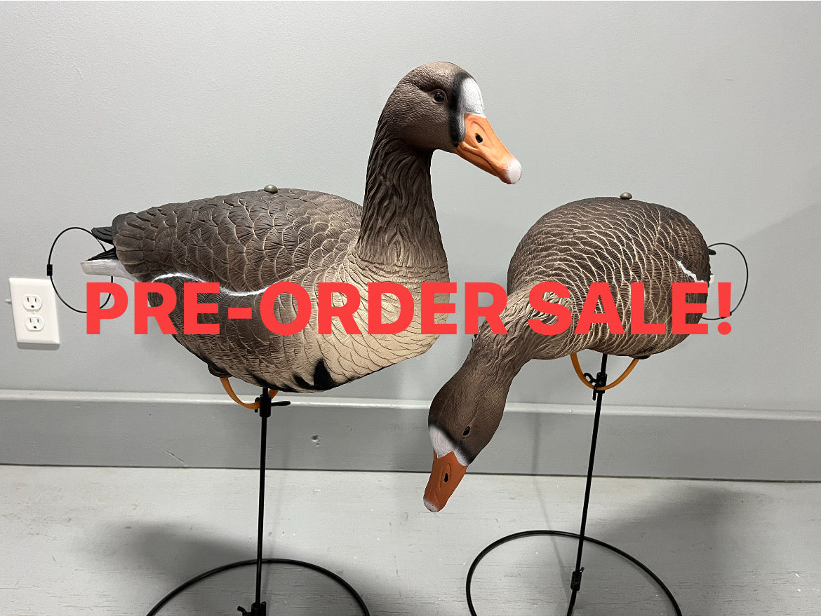 “PRE-ORDER SALE” Full Body Specklebelly Goose Decoys "EVA Plastic" (flexible body) - "Per Dozen"