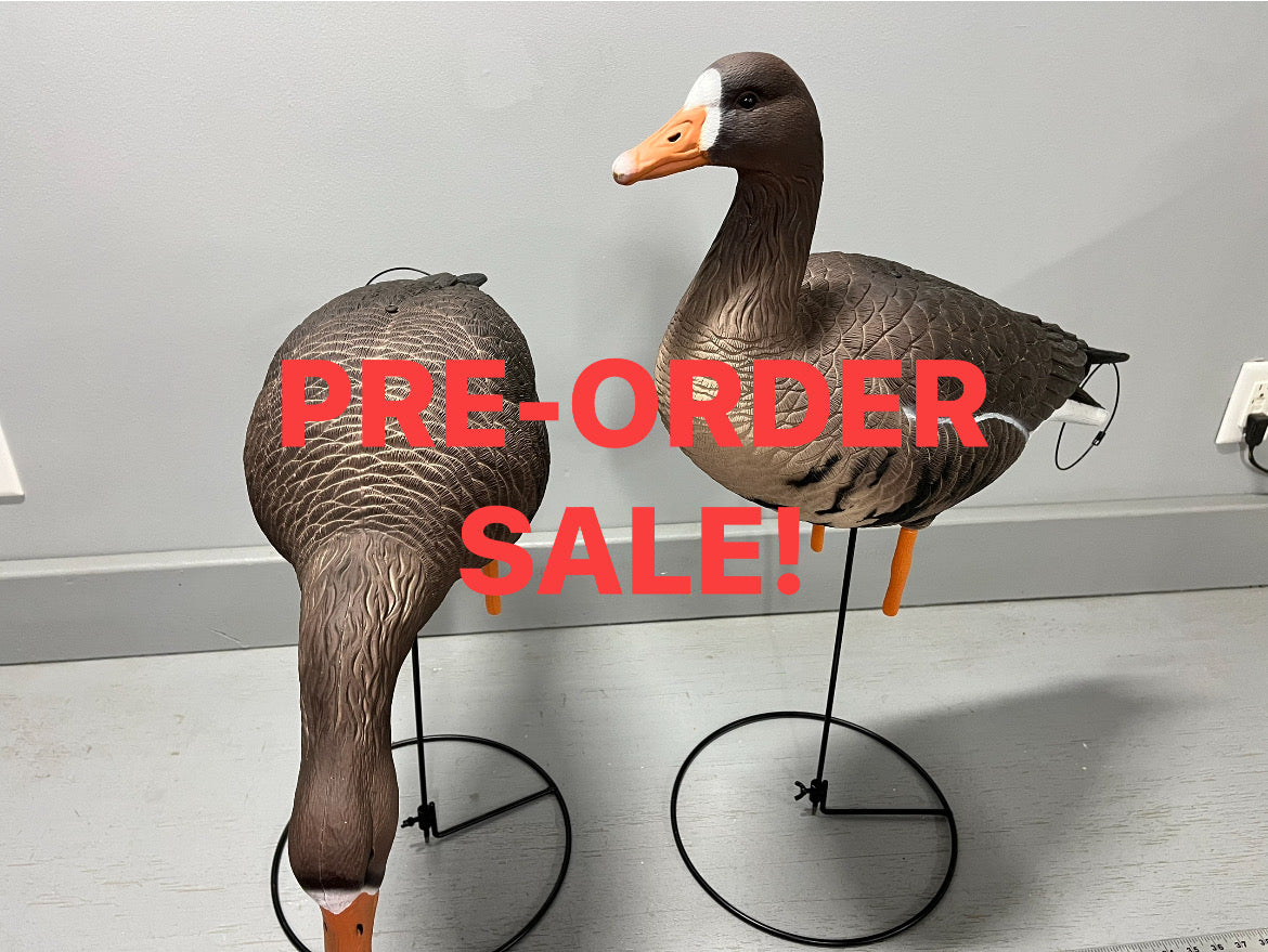 “PRE-ORDER SALE” Full Body Specklebelly Goose Decoys "PE PLASTIC" with Ring Bases - "Per 6-Pack"