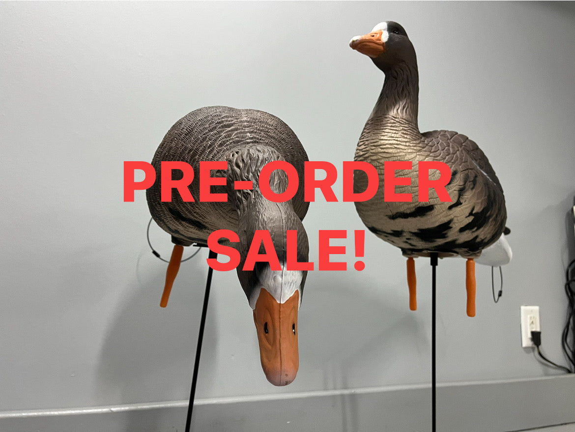 “PRE-ORDER SALE” Full Body Specklebelly Goose Decoys "PE Plastic" (hard body) “Per 6-Pack"