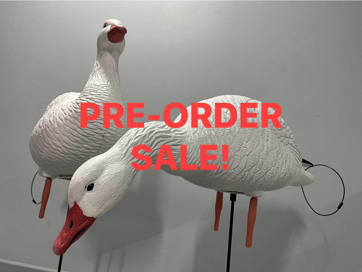 “PRE-ORDER SALE” Full Body Snow Goose Decoys "PE Plastic" (hard body) - “Per 6-Pack”