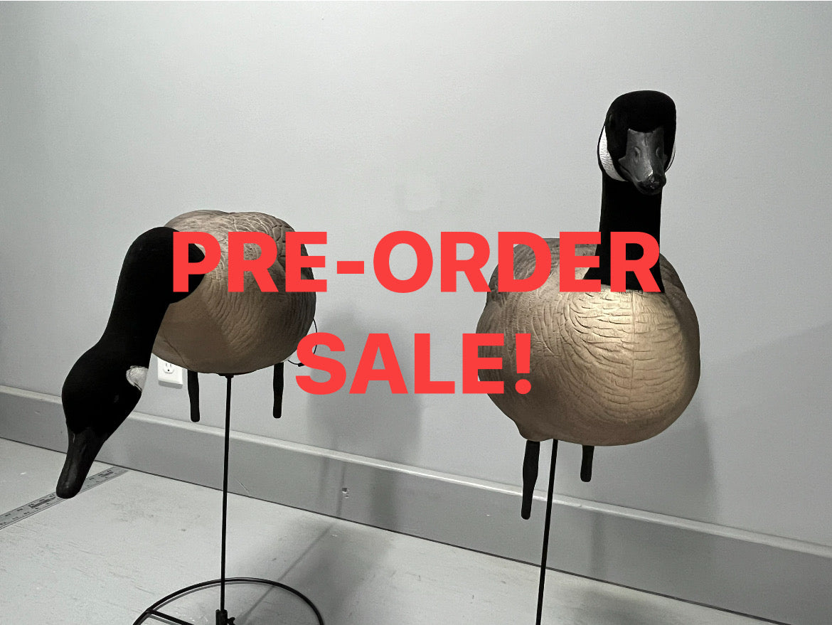 “PRE-ORDER SALE” Full Body "Magnum" Canada Goose Decoys "PE Plastic" (hard body) with Flocked Heads and Ring Bases - "Per 6-Pack"