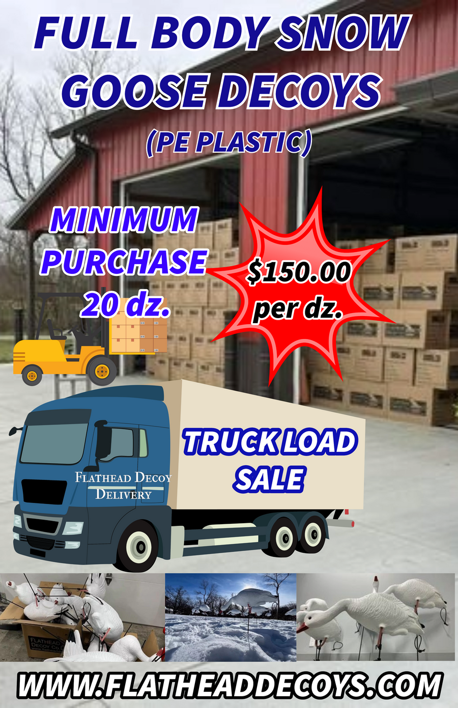 Full Body Canada Goose Decoys "PE PLASTIC" with Ring Bases "Per 6Pa