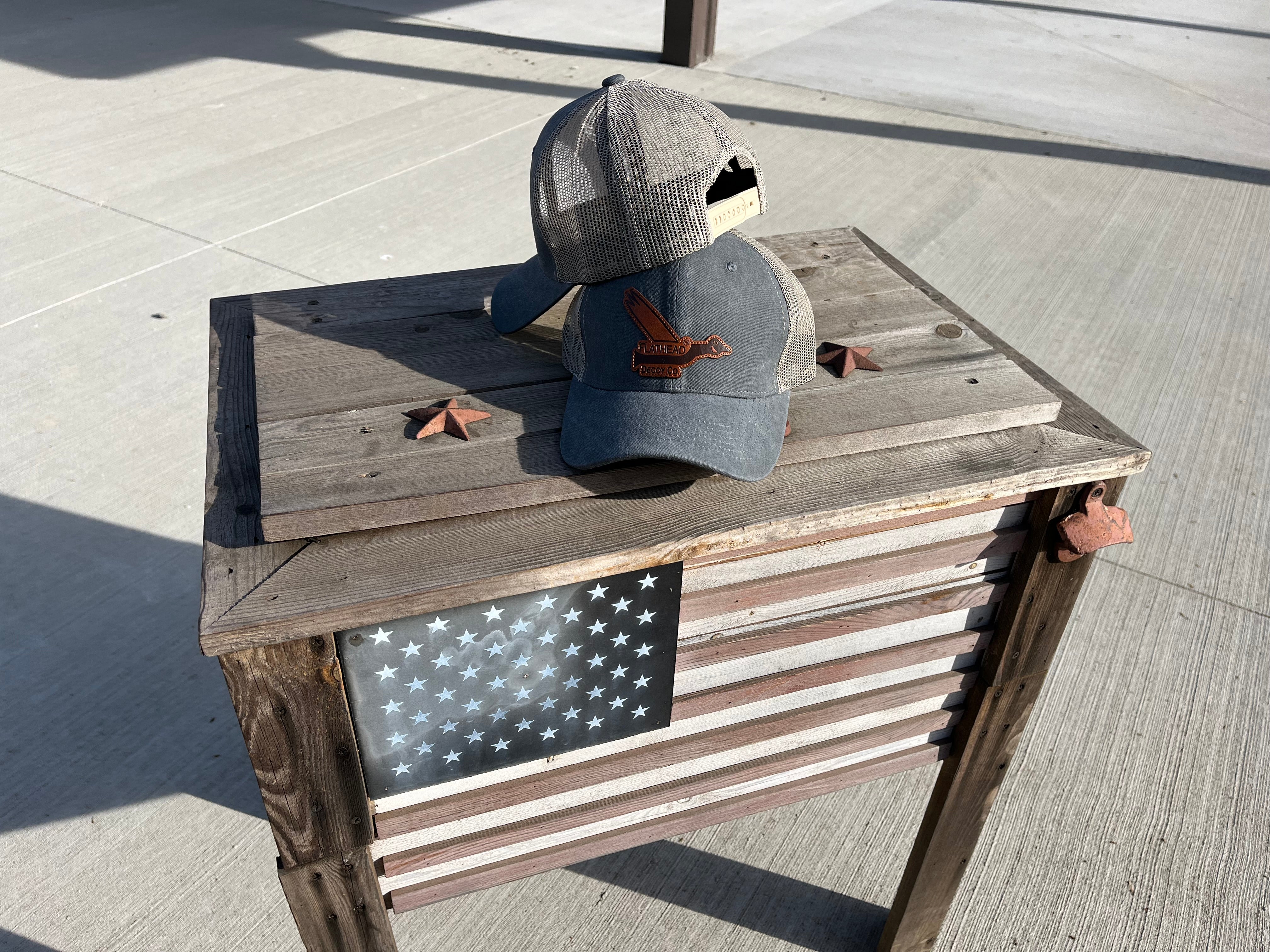 Distressed Gray & Smokey Beige SnapBack w/Premium Leather Patch