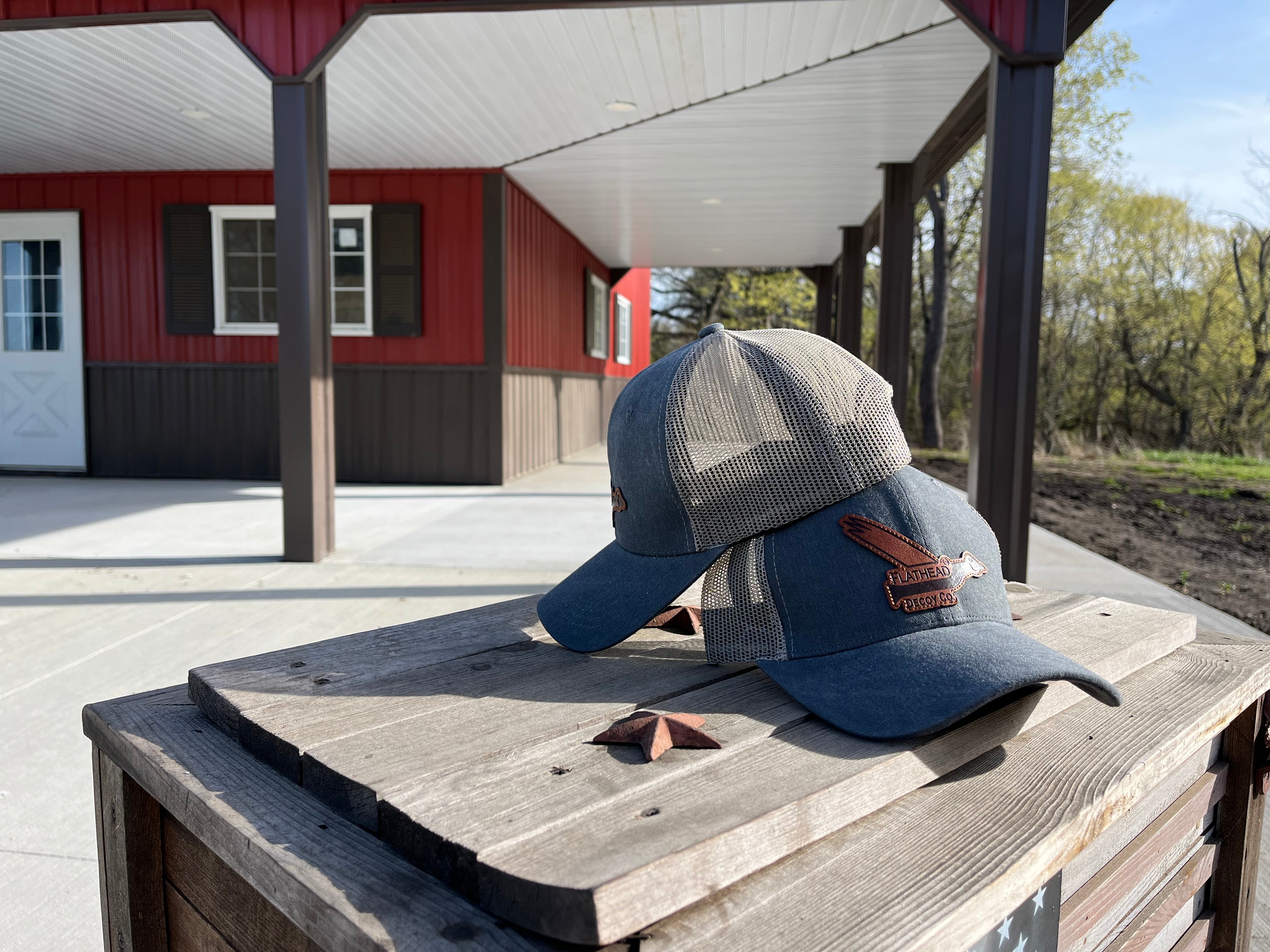 Distressed Gray & Smokey Beige SnapBack w/Premium Leather Patch